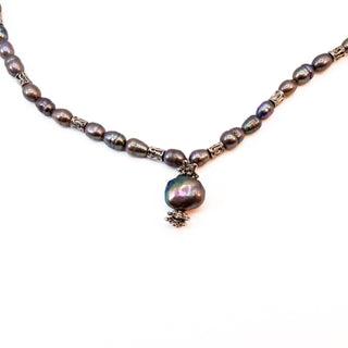 Vintage 16 to 18-Inch Black Cultured Baroque Pearl Necklace