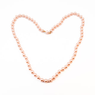 Vintage 26-Inch Simulated Blush Pink 8mm Pearl Necklace With GP Clasp
