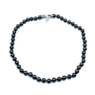 Vintage 18-Inch Kissaka Simulated Black Glass Pearl Necklace