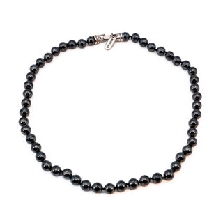 Vintage 18-Inch Kissaka Simulated Black Glass Pearl Necklace
