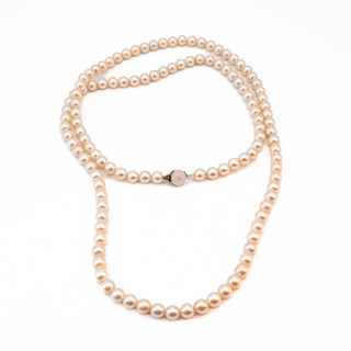 Vintage 37-Inch Simulated White Pearl Necklace