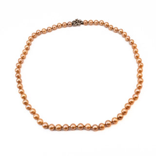 Vintage 23-Inch 1960's Panetta Simulated Champagne Pearl Necklace