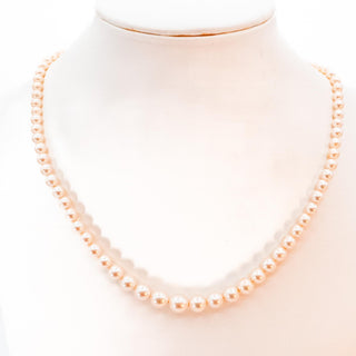 Vintage 17.5-Inch Marvella Simulated Graduating White Pearl Necklace