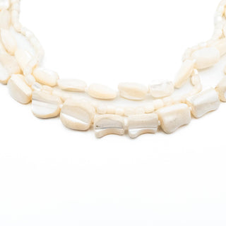 Vintage 18-Inch Express White Mother-of-Pearl Three Strand Necklace