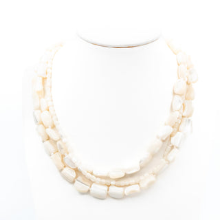 Vintage 18-Inch Express White Mother-of-Pearl Three Strand Necklace