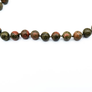 Vintage 32-Inch Unakite Beaded Necklace