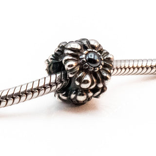 PANDORA March Birthday Blooms Sterling Silver Charm With Hematite