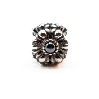 PANDORA March Birthday Blooms Sterling Silver Charm With Hematite