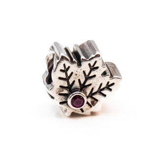 PANDORA Canadian Maple Leaf Sterling Silver Travel Charm With Synthetic Ruby