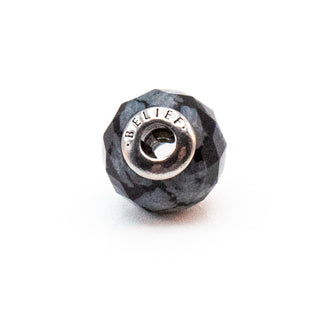 Pandora Retired ESSENCE Belief Charm With Faceted Snowflake Obsidian