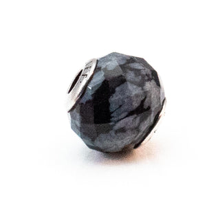 Pandora Retired ESSENCE Belief Charm With Faceted Snowflake Obsidian