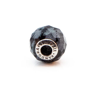 Pandora Retired ESSENCE Belief Charm With Faceted Snowflake Obsidian