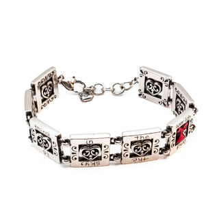 Vintage BRIGHTON Your Heart Silver Tone Panel Bracelet Adj. 7 to 8.3 Inches