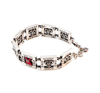 Vintage BRIGHTON Your Heart Silver Tone Panel Bracelet Adj. 7 to 8.3 Inches