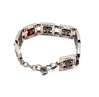 Vintage BRIGHTON Your Heart Silver Tone Panel Bracelet Adj. 7 to 8.3 Inches