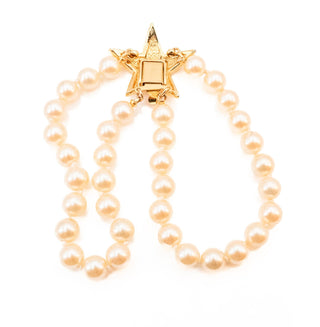 Vintage Joan Rivers Double Strand Simulated Pearl Bracelet With Golden Star