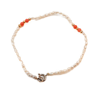 Cultured White Mini Baroque Freshwater Pearl Triple Strand Bracelet or Anklet