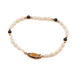 Vintage Cultured White Mini Baroque Freshwater Pearl Bracelet - 7.3 Inches