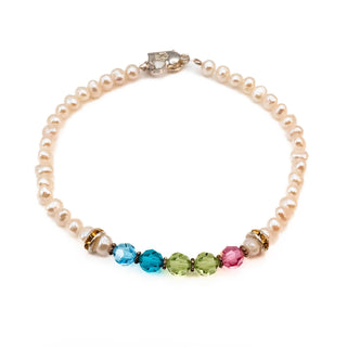 Cultured White Mini Baroque Freshwater Pearl Birthstone Bracelet 8.3 Inches