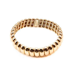 J. CREW Gold Tone Metal Beaded Stretch Bracelet - 7 Inches