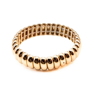 J. CREW Gold Tone Metal Beaded Stretch Bracelet - 7 Inches