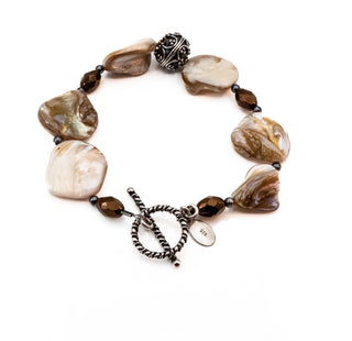 Donna Dressler Mother of Pearl Sterling Silver Toggle Bracelet 8 Inches