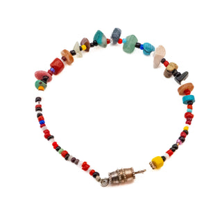 Colorful Beaded Gemstone Bracelet - 7.5 Inches