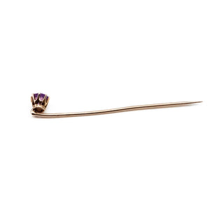 Vintage 14k/10k Yellow Gold Pink Sapphire Stick Pin 2 Inches