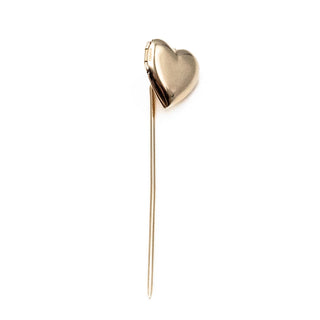 Vintage 14K Yellow Gold Heart Locket Stick Pin