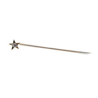 Vintage Gold Plated Diamond Star Stick Pin
