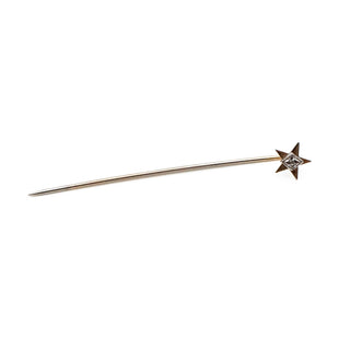Vintage Gold Plated Diamond Star Stick Pin