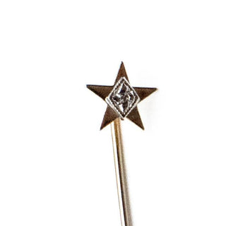 Vintage Gold Plated Diamond Star Stick Pin