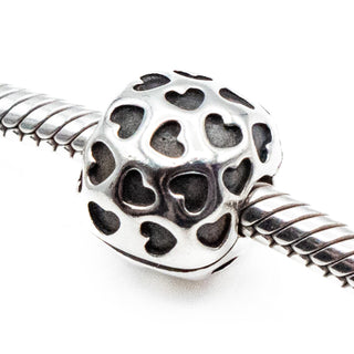 PANDORA Retired Showered With Love Sterling Silver Clip Charm With Hearts