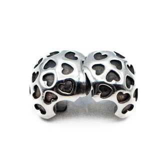 PANDORA Retired Showered With Love Sterling Silver Clip Charm With Hearts