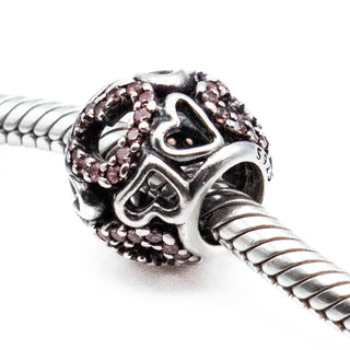 PANDORA Retired Falling in Love Openworks Sterling Silver Charm Bead