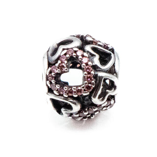 PANDORA Retired Falling in Love Openworks Sterling Silver Charm Bead