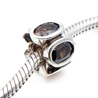 PANDORA Retired Brown Oval Lights Sterling Silver Charm