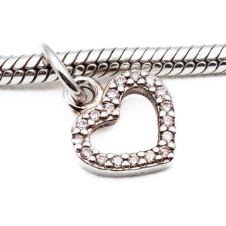 PANDORA Retired Heart Pendant Sterling Silver Dangle Charm