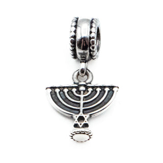 PANDORA Retired Menorah Religious Dangle Bead Sterling Silver Charm