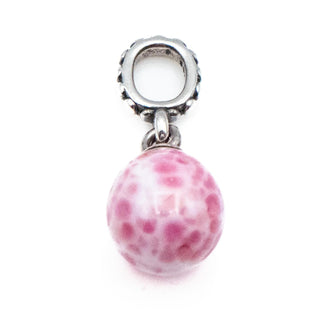 PANDORA Rare Retired Sterling Silver Speckled Beauty Pink Murano Glass