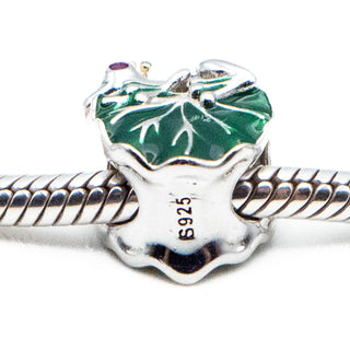 GNOCE "Just One Kiss" Cute Green Frog With Heart Shape Lotus Leaf 925 Charm