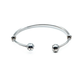 PANDORA 7.5-Inch Open Bangle Charm Bracelet With Shimmering End Caps