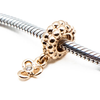 PANDORA Retired 14K Gold Trinity Dangle Charm With Genuine Diamond