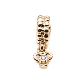 PANDORA Retired 14K Gold Trinity Dangle Charm With Genuine Diamond