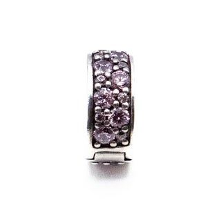 PANDORA Pink Shining Elegance Sterling Silver Clip Charm With Pink Zirconia And Silicone Core