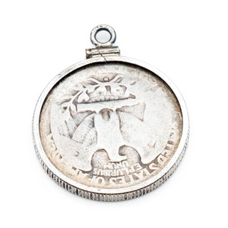 1936 D Silver Quarter Sterling Silver Charm Pendant