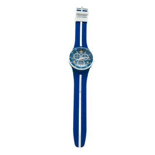 Swatch WHITESPEED Chrono Plastic White And Blue Watch (SUSN403)