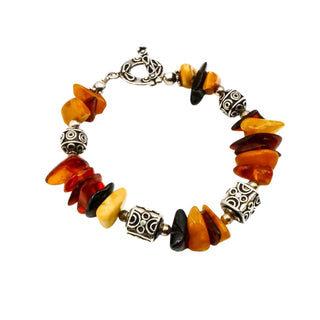 Baltic Amber Sterling Silver Toggle Bracelet With Matching Pendant And Earrings