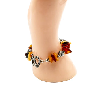 Baltic Amber Sterling Silver Toggle Bracelet With Matching Pendant And Earrings
