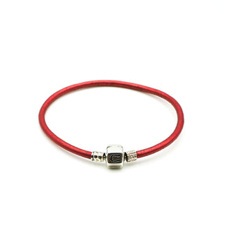 CHAMILIA Persimmon Metallic Leather Charm Bracelet With Sterling Silver Chamilia Clasp